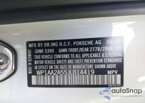 2018 Porsche Macan Sport Edition z USA, uszkodzony, nr VIN WP1AA2A55JLB14419